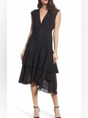 Keepsake The Label Black Tiered Sleeveless V-neck Dress